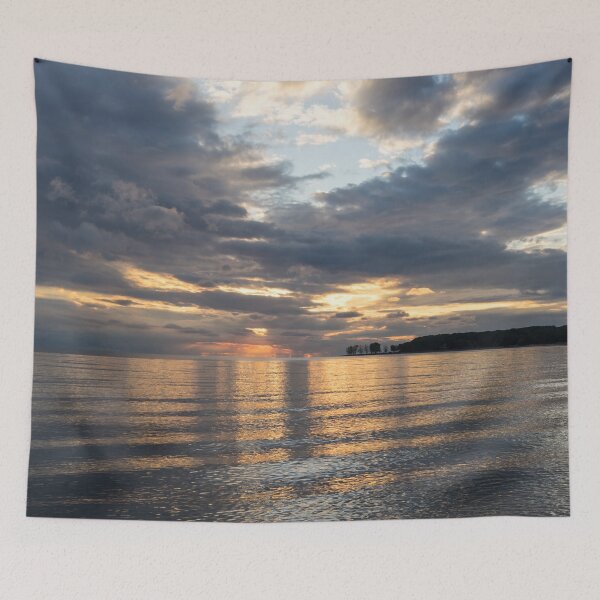 Item preview, Glossy Turbulent Glory - Sunset at Lorraine Bay Lake Erie North Shore designed and sold by Georgia Mizuleva.