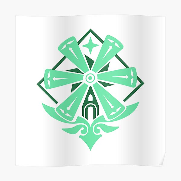 Genshin Impact Mondstadt Emblem Poster For Sale By Gachaslave Redbubble