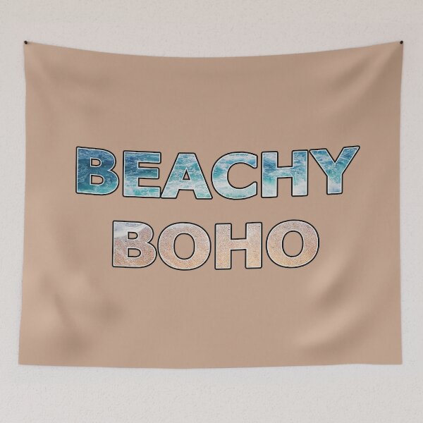 Item preview, Beachy Boho Words Beach Vibes Boho Vibes Coastal Style designed and sold by Beachy.