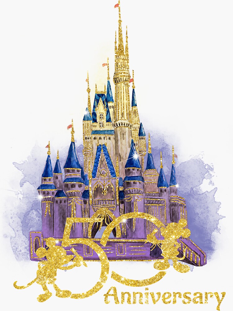 "50th Anniversary Years World Magic Kingdom Castle Light" Sticker for