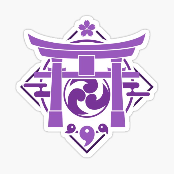 Pegatina for Sale con la obra &laquo;S&iacute;mbolo de Inazuma en colores electro - Genshin Impact&raquo; de damomonkey | Redbubble