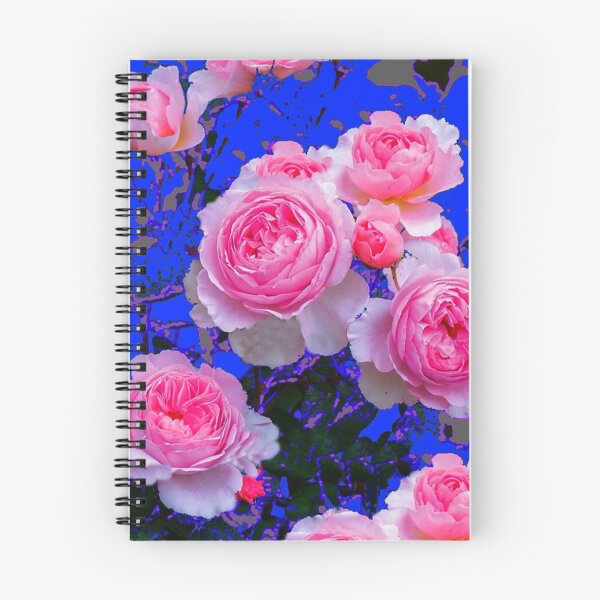 Item preview, CERISE PINK GARDEN ROSES ABSTRACT PATTERN BLUE ART designed and sold by sharlesart.
