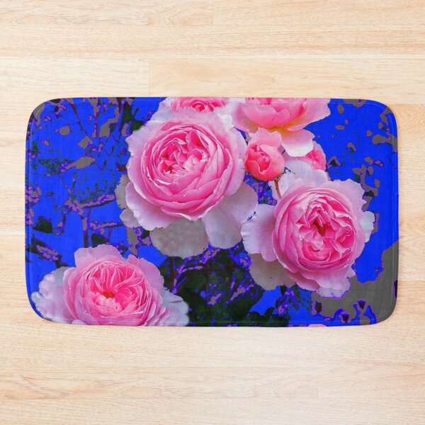 Item preview, CERISE PINK GARDEN ROSES ABSTRACT PATTERN BLUE ART designed and sold by sharlesart.