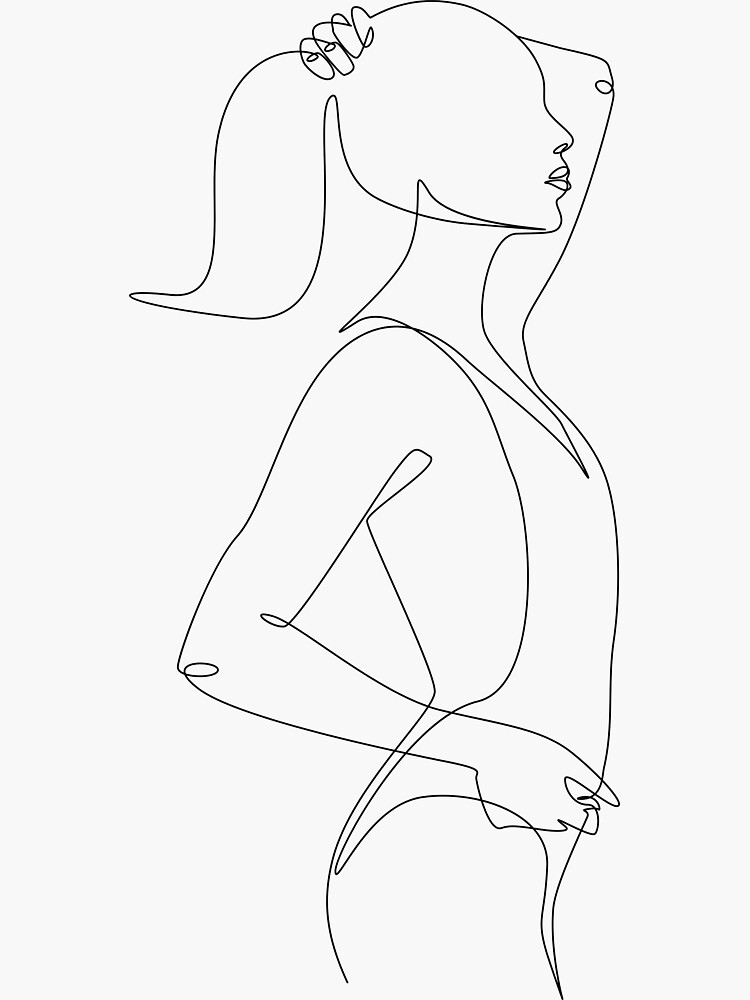 "single line body modern art beauty" Sticker for Sale by Bizarro23