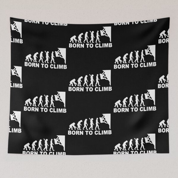 Aperçu de l'œuvre Born to Climb, Mountain Hiking Rock Climbing Heartbeat Funny Art Design Happy Apparel Essential Inspiration Joy Mood Funny créée et vendue par DesignByHeartUK.