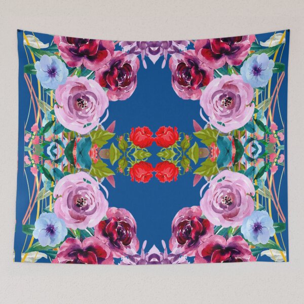 Item preview, Folklore,roses,boho,trellis,watercolour flowers pattern  designed and sold by MariaMarinova.