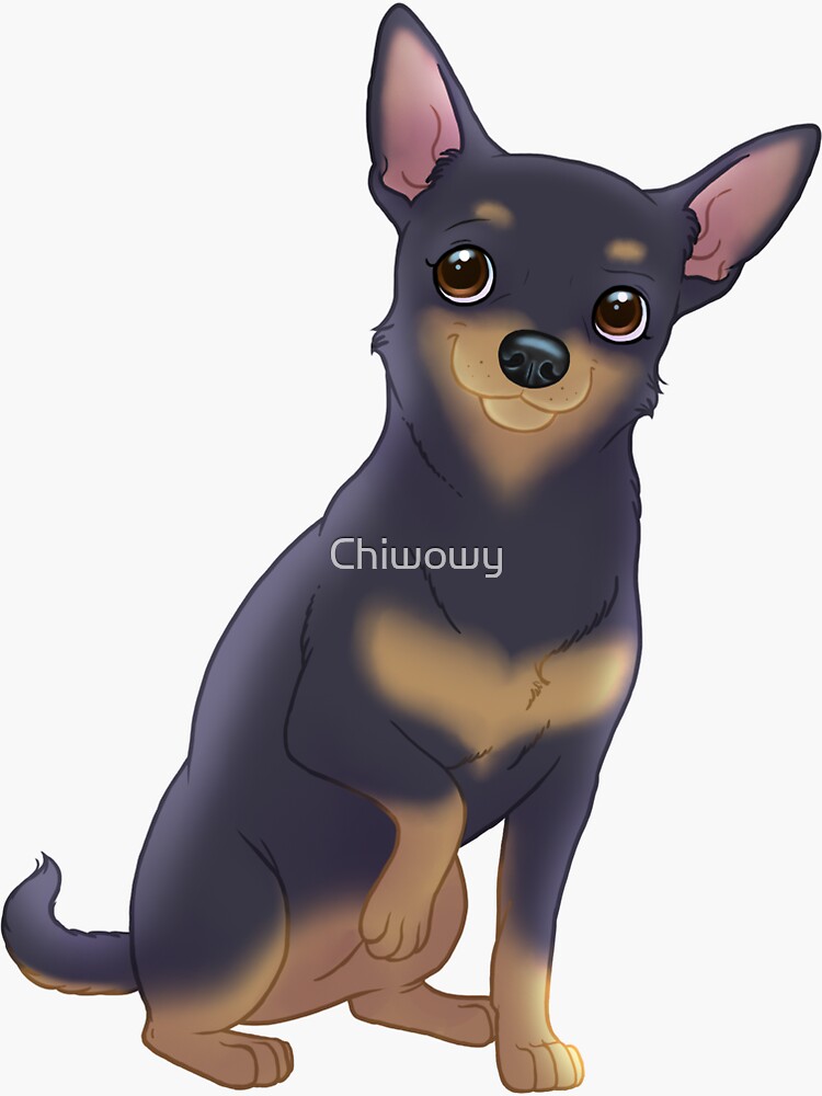 Thumbnail 3 of 3, Sticker, Chihuahua short hair blue and tan designed and sold by Chiwowy.