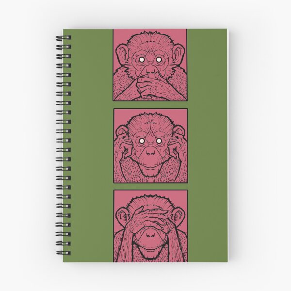 Item preview, Three wise monkeys, hear no evil, see no evil, speak no evil, pink apes designed and sold by weilertsen.