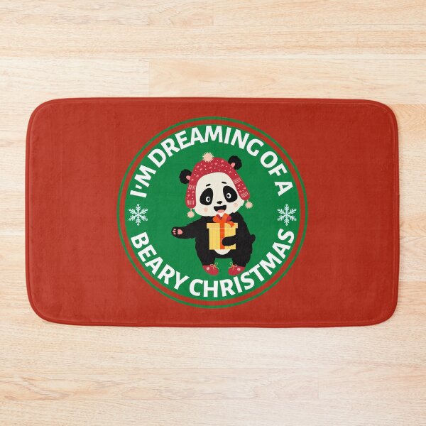 Item preview, Im Dreaming of a Beary Christmas (green)- Cute Animal Friendly Panda - Christmas Panda Bear Gift designed and sold by CaitU.