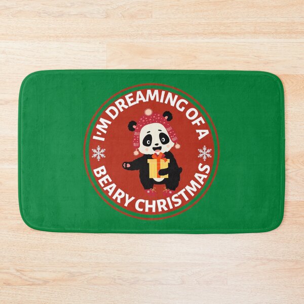 Item preview, Im Dreaming of a Beary Christmas (red)- Cute Animal Friendly Panda - Christmas Panda Bear Gift designed and sold by CaitU.