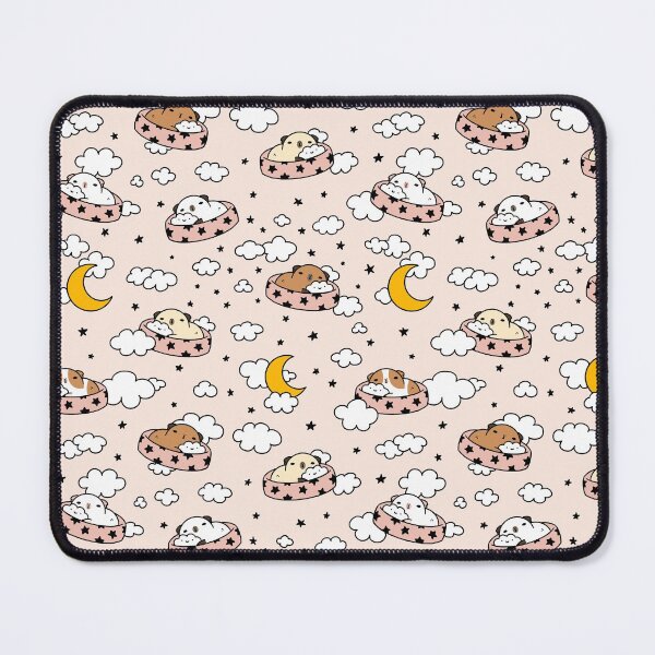 Item preview, Sleepy Guinea Pig Pattern in Peach Pink designed and sold by Miri-Noristudio.