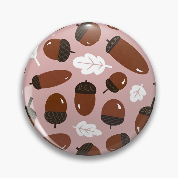 Item preview, Acorn and Oak Pattern in rust pink  designed and sold by Miri-Noristudio.
