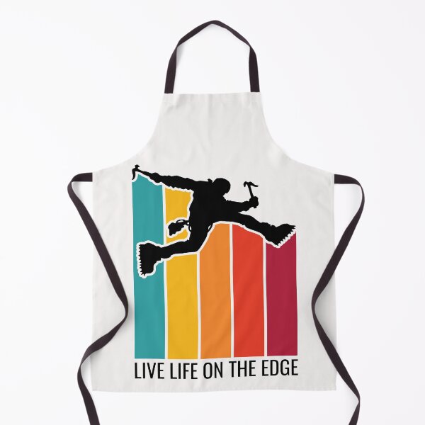 Item preview, Live Life On The Edge. Ice Climbing. Silhouette. Retro Sunset designed and sold by JellyBeenzz.