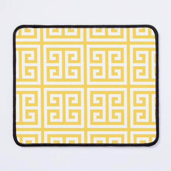 Item preview, Greek Key Mustard Yellow And White Pattern designed and sold by rewstudio.