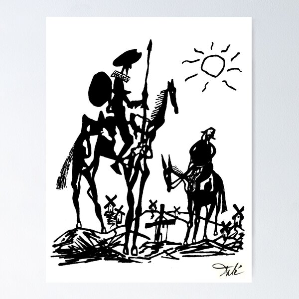 Artikel-Vorschau von Don Quijote: Vintage-Kippen mit Windmühlen, abstrakter Druck, designt und verkauft von posterbobs.