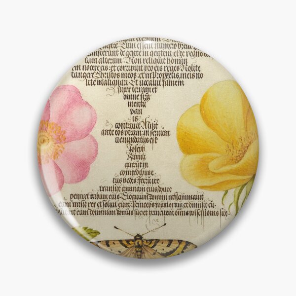 Item preview, Naturalist Manuscript Insects and Flowers Illumination: Grape Hyacinth, Wasplike Insect, Eglantine, Austrian Brier, and Magpie Moth  by Joris Hoefnagel  designed and sold by Naturalist Prints.