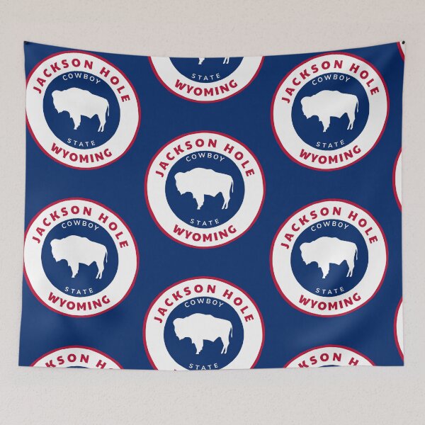 Item preview, Jackson Hole Wyoming State Flag Badge Bison Roundlet WY Pride designed and sold by palmettodigital.