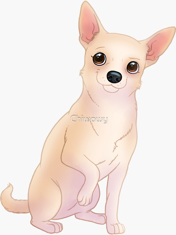 Thumbnail 3 of 3, Sticker, Chihuahua - Short hair cream designed and sold by Chiwowy.