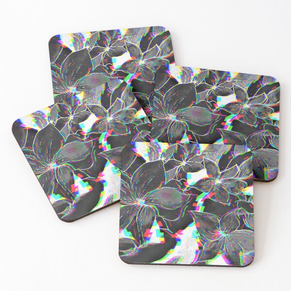 Item preview, Black Glitchy Frangipanis designed and sold by Minxylynx4.