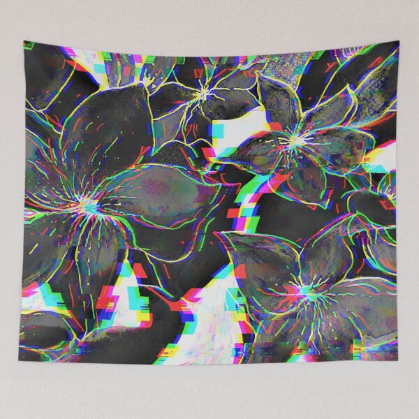 Item preview, Black Glitchy Frangipanis designed and sold by Minxylynx4.
