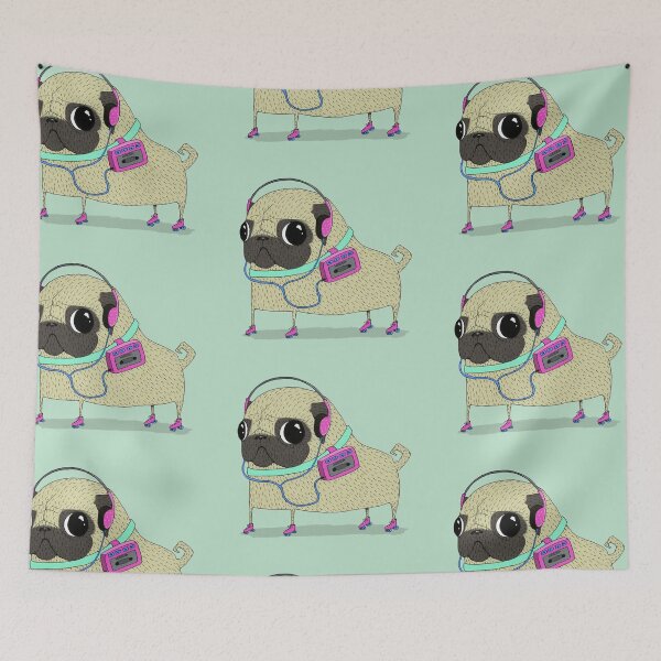 Item preview, 80s Roller skate pug designed and sold by agrapedesign.