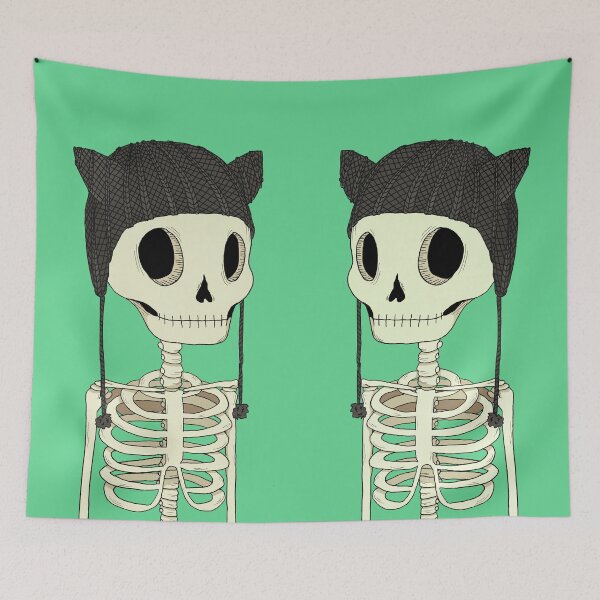 Item preview, Skeleton with cat hat designed and sold by agrapedesign.