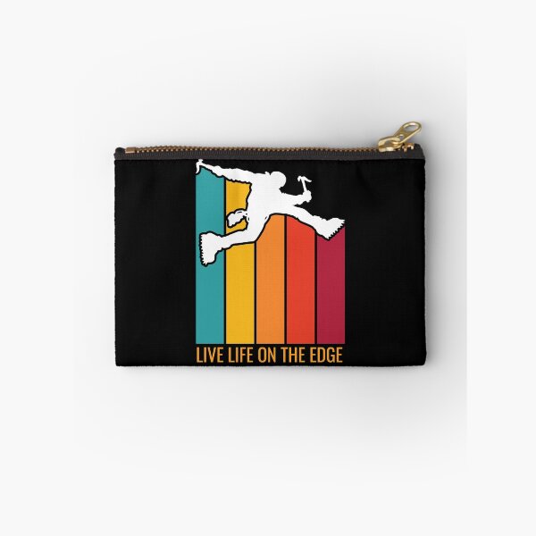 Item preview, Live Life On The Edge. Ice Climbing. Silhouette. Retro Sunset designed and sold by JellyBeenzz.