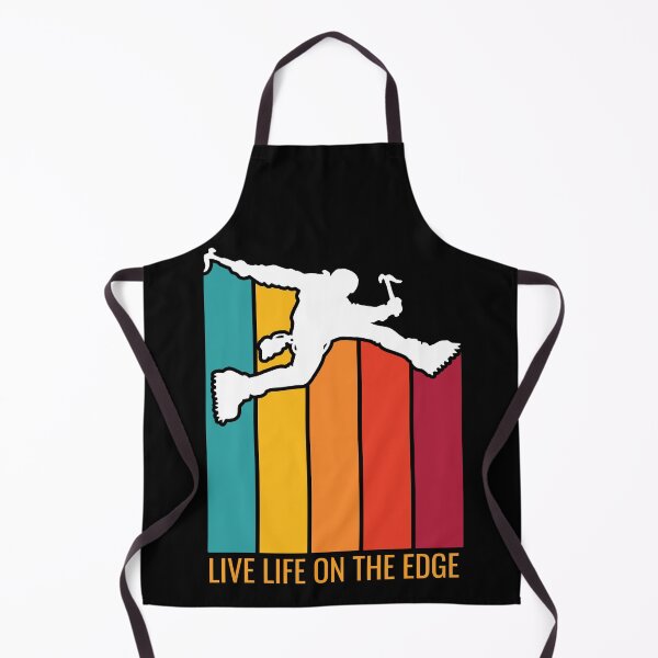 Item preview, Live Life On The Edge. Ice Climbing. Silhouette. Retro Sunset designed and sold by JellyBeenzz.