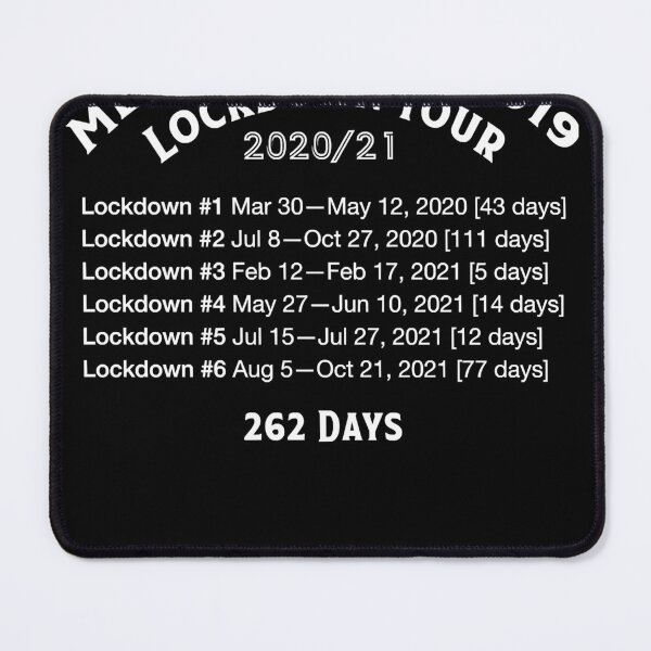 Item preview, Melbourne COVID19 Lockdown Tour - White Text designed and sold by KYLIEROBERa.