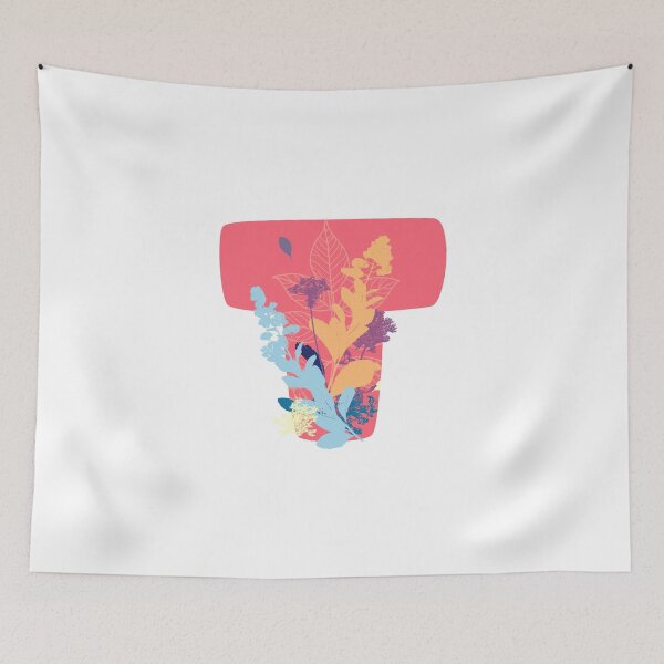 Item preview, Floral Monogram | Pink T designed and sold by MillwoodEngrave.