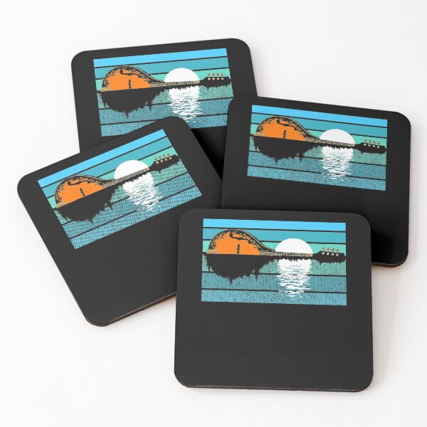 Item preview, Mandolin Trees Moon Night Reflection 80s Retro Bluegrass designed and sold by HansWerne.