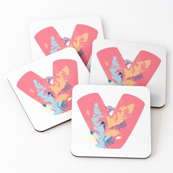Item preview, Floral Monogram | Pink V designed and sold by MillwoodEngrave.