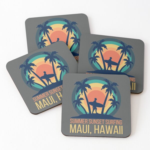 Item preview, Summer Sunset Surfing. Maui, Hawaii. Retro designed and sold by JellyBeenzz.