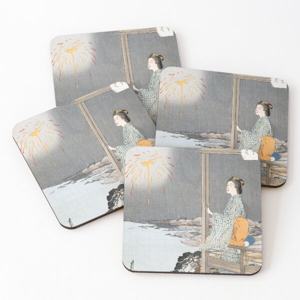 Item preview, Woman Watching Fireworks by Ogata Gekko designed and sold by UnicornFlamingo.