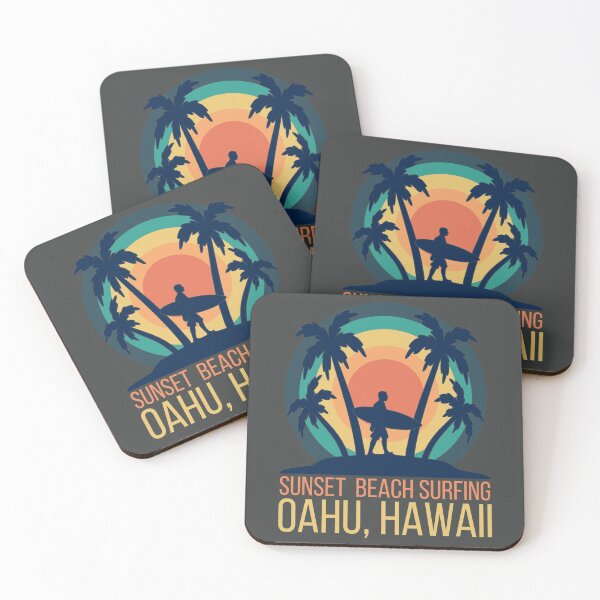 Item preview, Sunset Beach Surfing. Oahu, Hawaii. Retro designed and sold by JellyBeenzz.