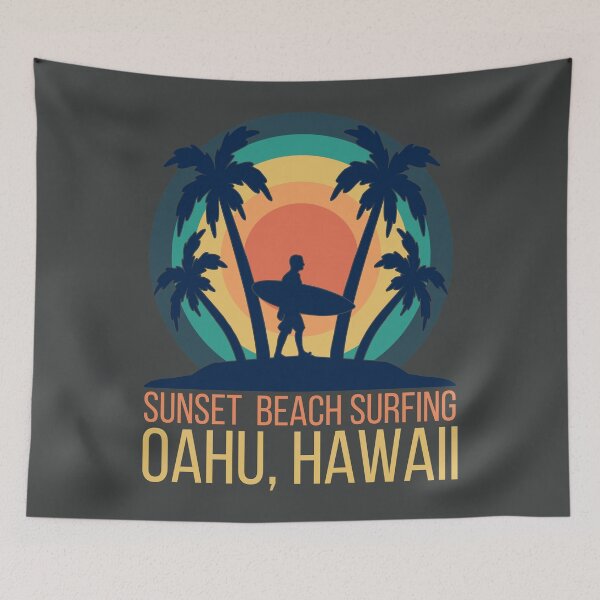Item preview, Sunset Beach Surfing. Oahu, Hawaii. Retro designed and sold by JellyBeenzz.