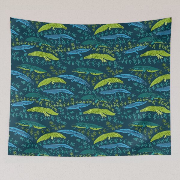 Item preview, newt pattern - blue designed and sold by space-kitten.