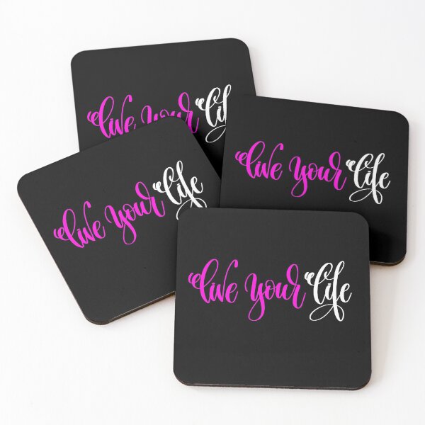 Item preview, Live Your Life - Pink & White Hand Lettering Inscription designed and sold by WearWolfDesigns.