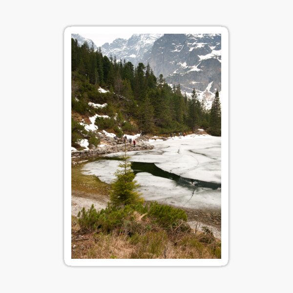 Tourists trek around Morskie Oko Lake Sticker