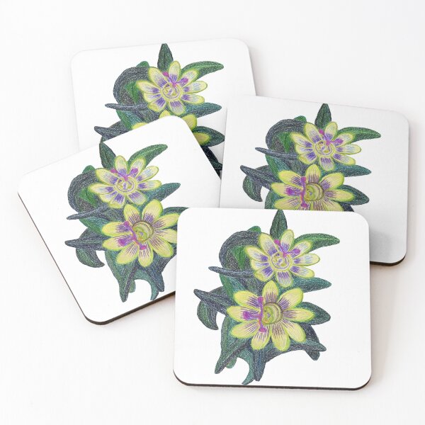 Item preview, Nature, flora, passion fruit, blossom, drawing, bebicervin, colored pencils designed and sold by BebiCervin.