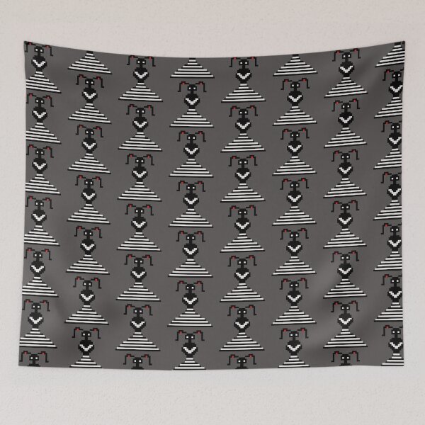 Item preview, Black and White Shadow Girl Pixel Art designed and sold by LittleDollGames.