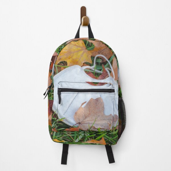 Item preview, PPE Mask Left Amoung the Autumn Leaves designed and sold by Bill Spengler's Photographic Thoughts.