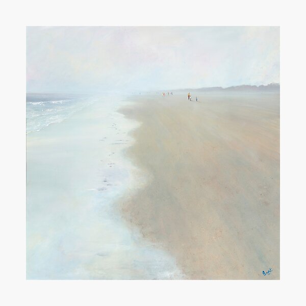'Misty Morning Walk - Tenby' in acrylics Photographic Print