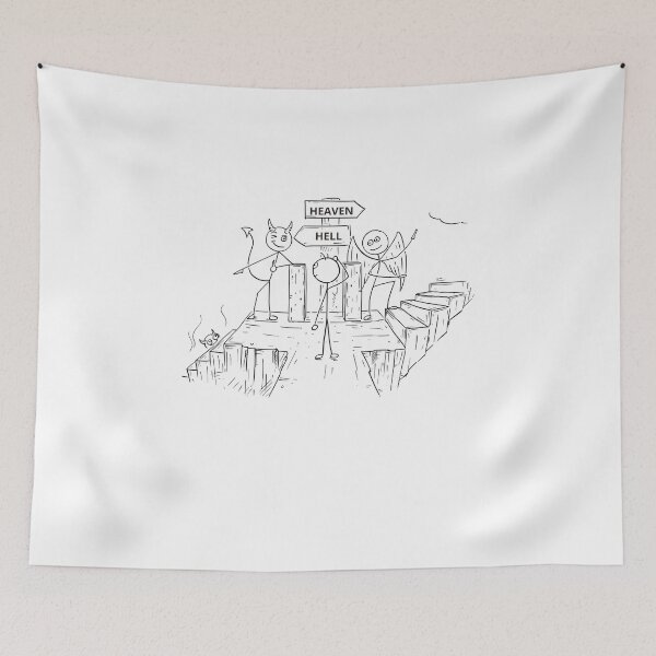 Item preview, Hell Vs Heaven, Good Vs Evil designed and sold by Naked-Alien.