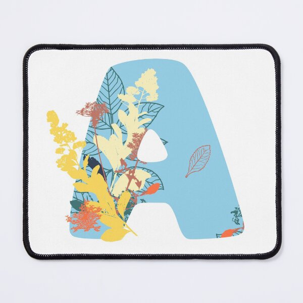 Item preview, Floral Monogram | Blue A designed and sold by MillwoodEngrave.