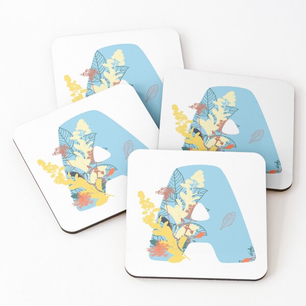 Item preview, Floral Monogram | Blue A designed and sold by MillwoodEngrave.