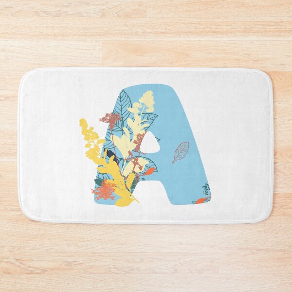 Item preview, Floral Monogram | Blue A designed and sold by MillwoodEngrave.