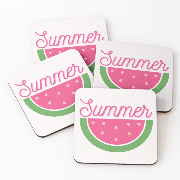 Artikelvorschau, Sommer. Wassermelone. Rosa Schrift, Illustration entworfen und verkauft von JellyBeenzz.