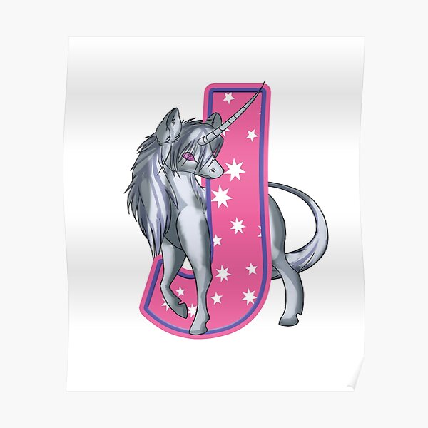 "Unicorn Letter J" Poster For Sale By MoonsmileProd | Redbubble