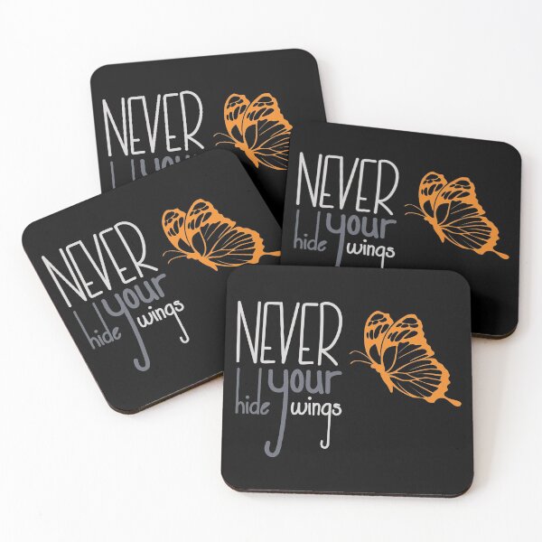 Item preview, Never Hide Your Wings Butterfly Quote designed and sold by DancingwithInk.